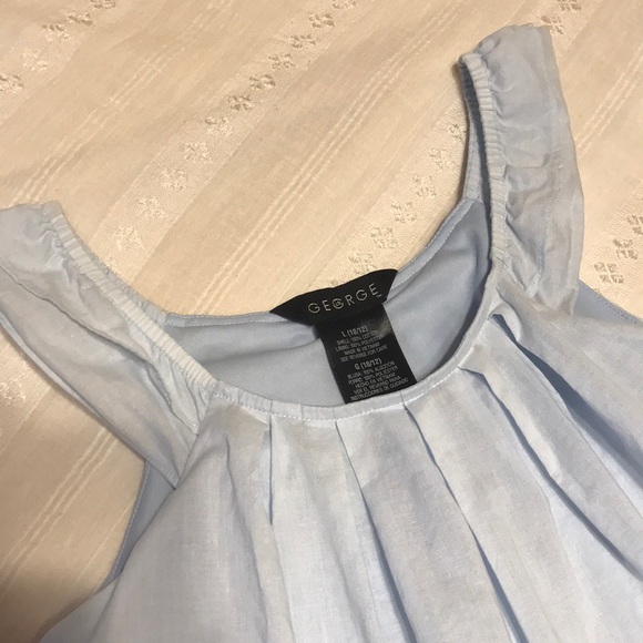 Girls George Solid Baby Blue Sleeveless Top - Picture 2 of 5